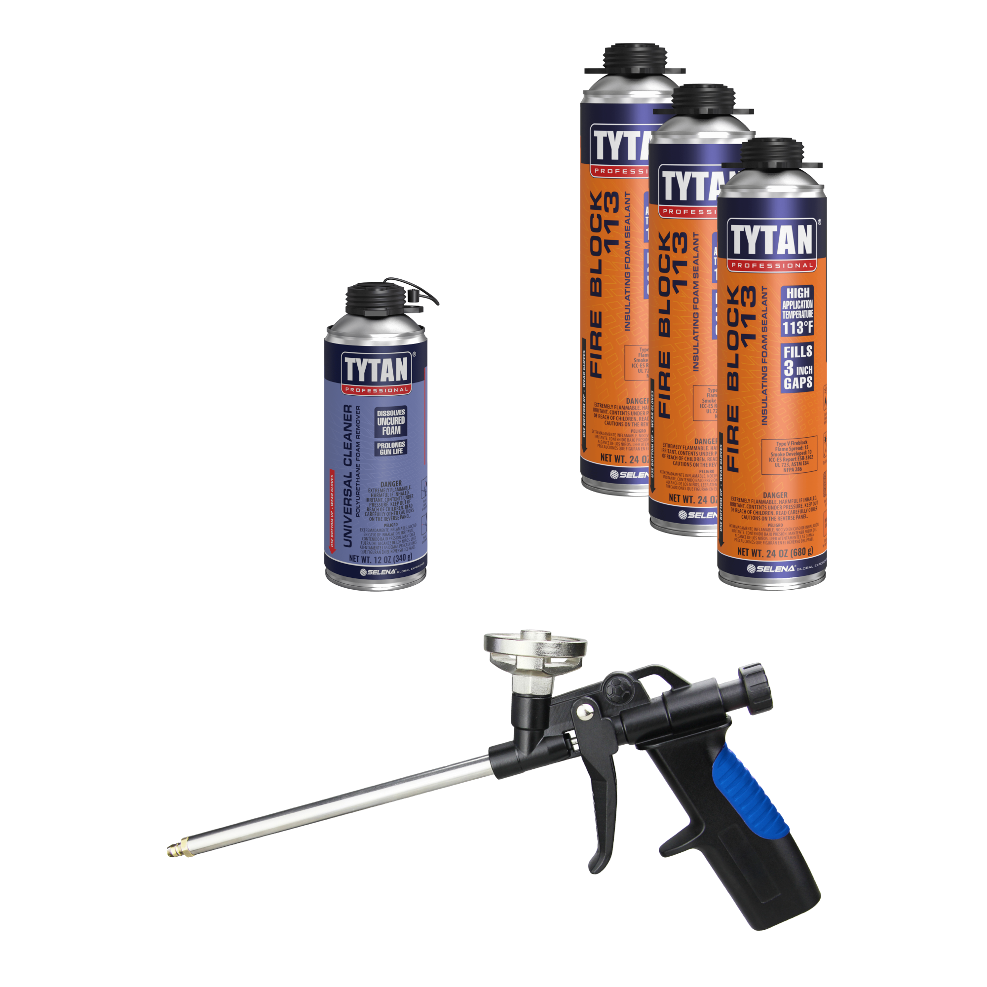 Tytan Professional Fire Block Foam Sealant 24 Oz (12 Cans) – Max Expansion Flame Retardant Spray Foam For Gaps, Cracks, And Insulation